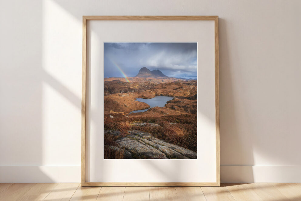 Suilven Rainbow in Assynt Fine Art Print